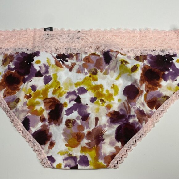Torrid - WIDE LACE TRIM HIPSTER PANTY - COTTON FLORAL PINK - Picture 3 of 4